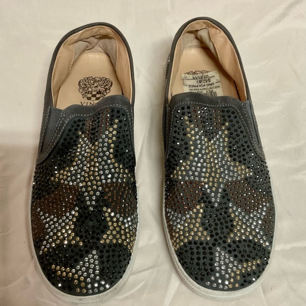 Vince Canute Studded Star Leather Slip Ons